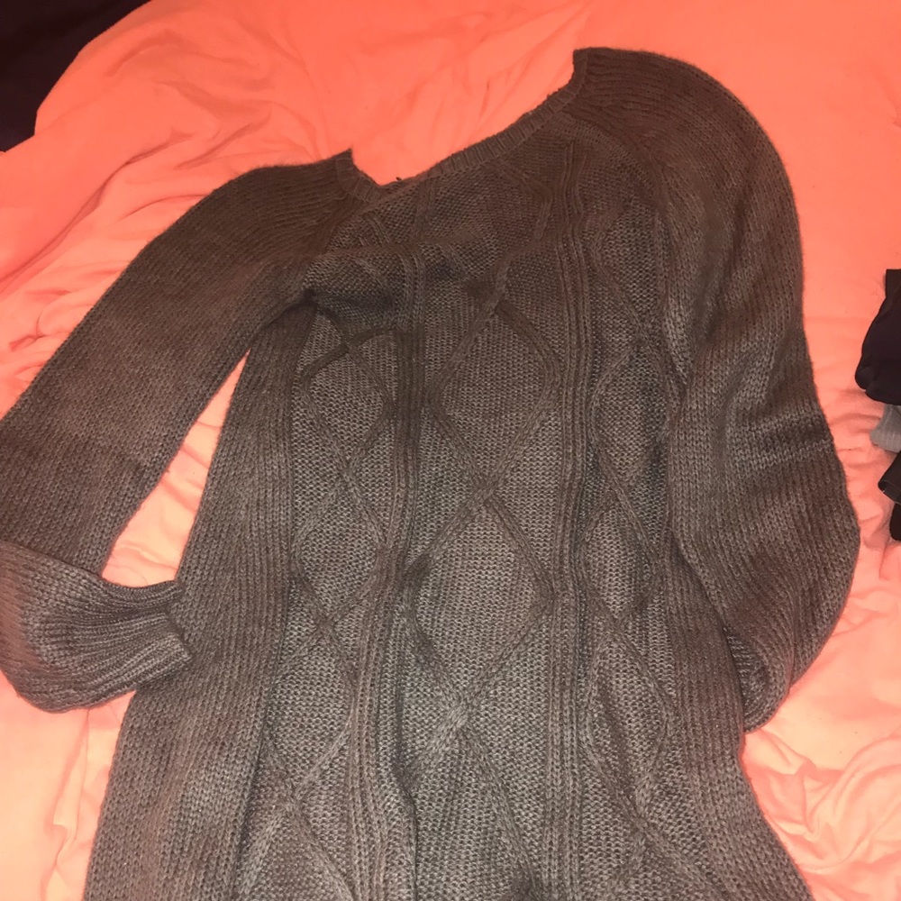 Gray sweater dress